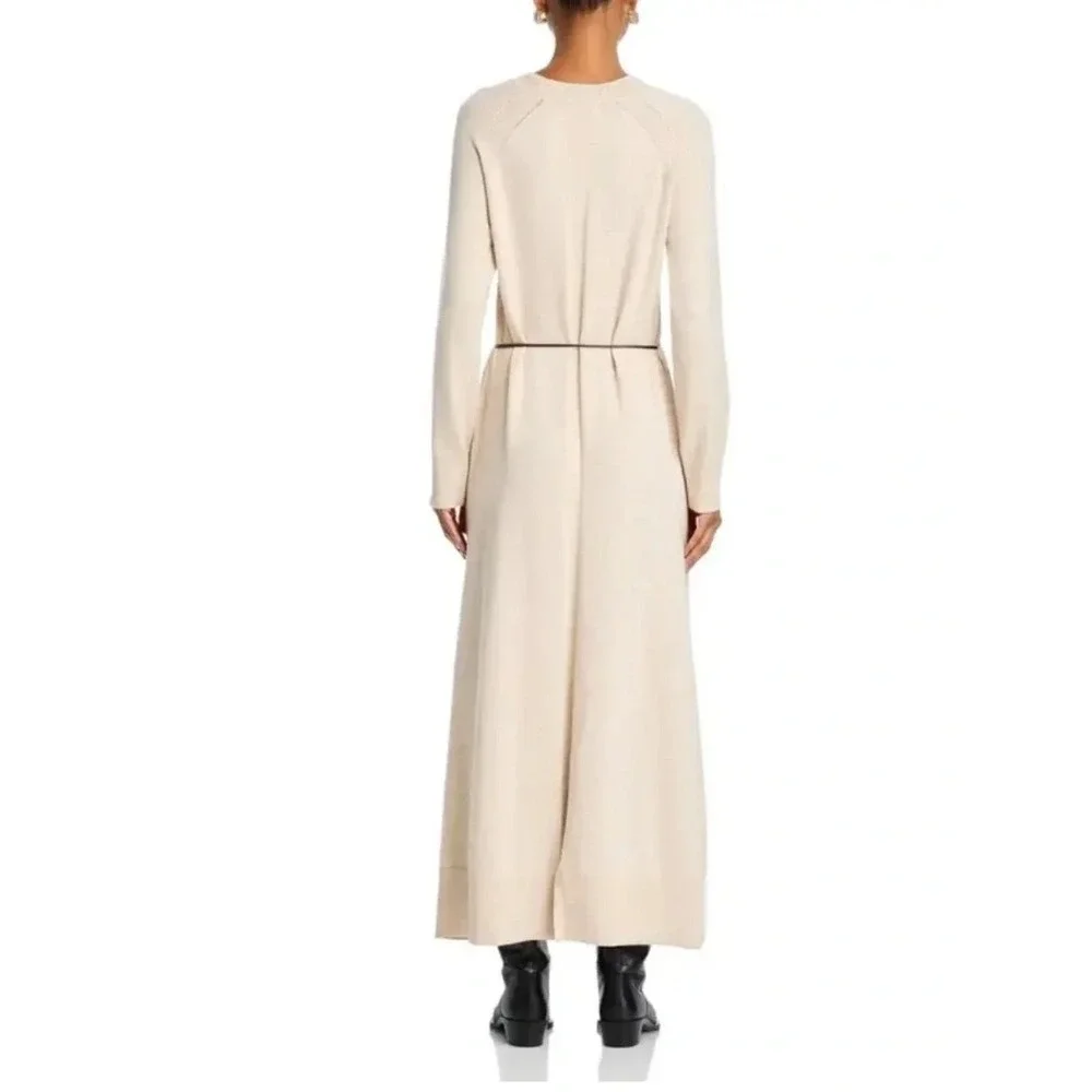 Rag & Bone Belted Maxi Sweater Dress Size XS Ivory Wool Blend Loren $498